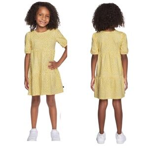 GAP Kids Yellow Floral Tiered Dress, Girls Size 6, 100% Cotton Ruffle Summer